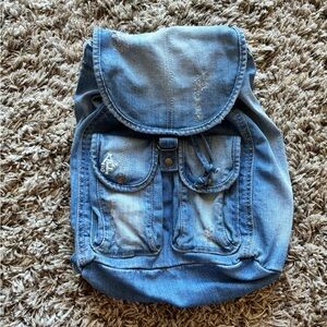 Y2k Abercrombie & Fitch Blue Denim Backpack